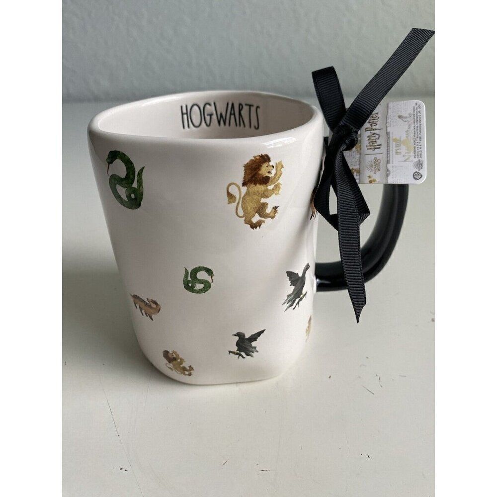 Rae Dunn Hogwarts Houses Mug Harry Potter Gryffindor Slytherin Hufflepuff NEW